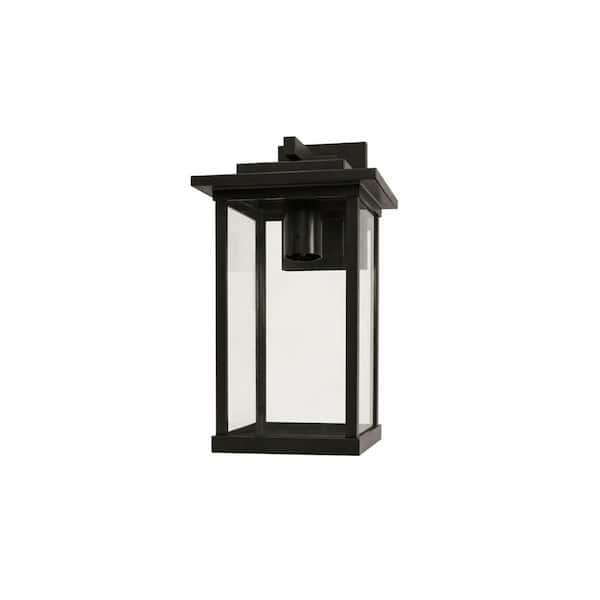 Black Outdoor Full Box Wall Light-Hardwired, E26 Base, For Front Door Entryway Patio Porch, 1-Pack, Bulb Not Included