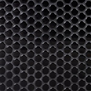 Bliss Penny Round Black 12 in. x 12 in. Polished Ceramic Wall Tile