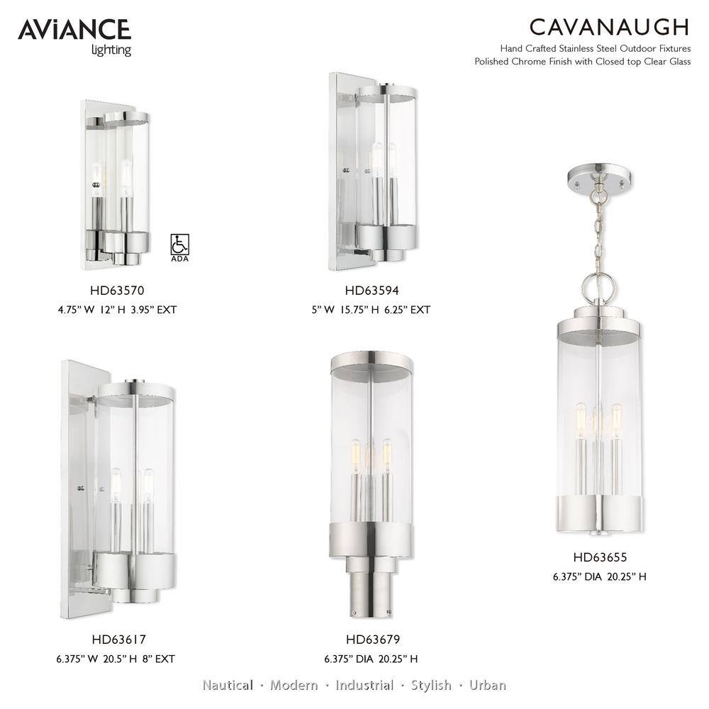 Polished Chrome 3-Light Lantern Sconce with Clear Glass