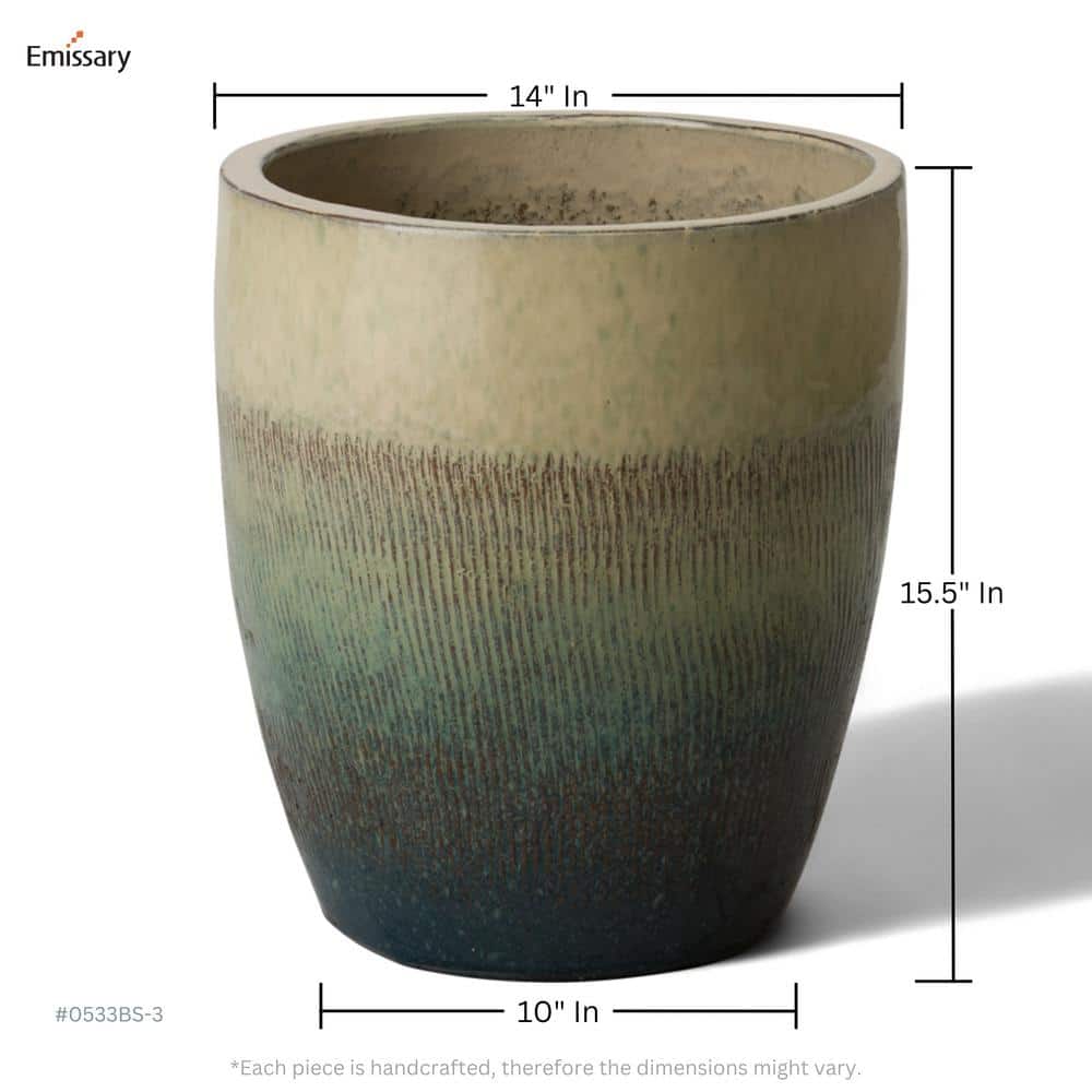 14" Multicolor Ceramic Bullet Planter for Indoor/Outdoor Use