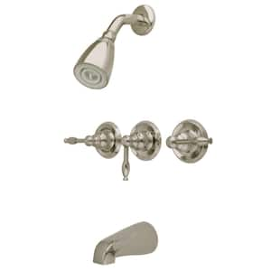 Magellan 3-Handle 1-Spray Tub and Shower Faucet in Brushed Nickel (Valve Included)