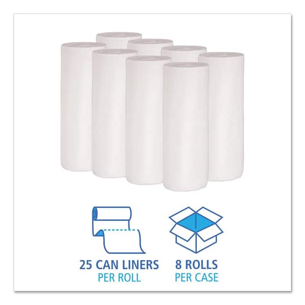 Heritage Linear Low-Density Can Liners, 30 gal, 0.9 mil, 30 x 36, White, 200/Carton