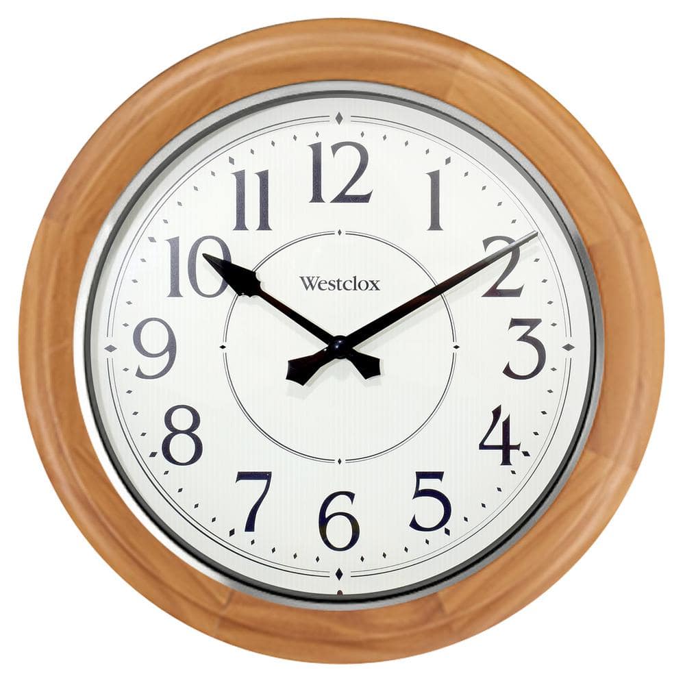 12.5" Natural Wood Wall Clock with Quiet Sweep Movement