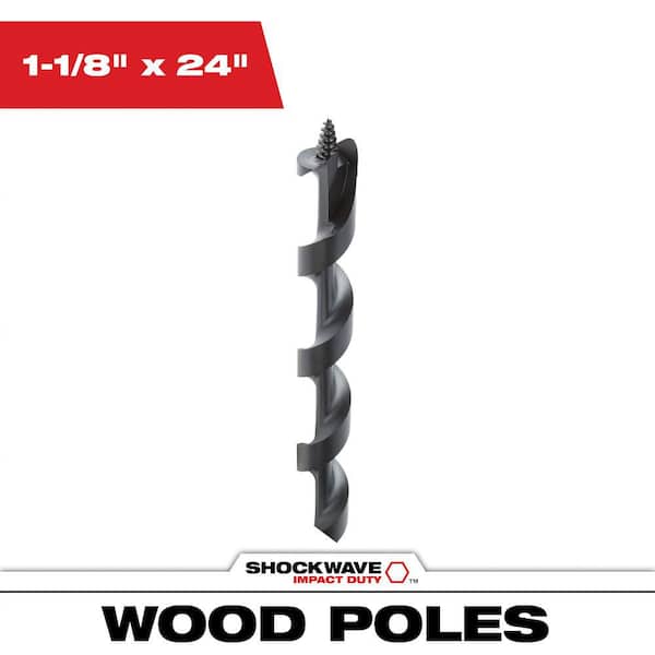 Milwaukee 1-1/8 in. x 24 in. Shockwave Lineman's Impact Auger Bit