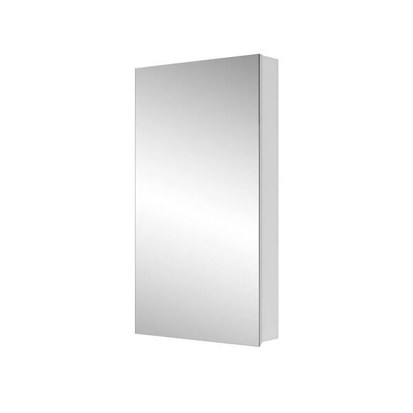 cadeninc 20 in. W x 36 in. H Rectangular Recessed/Surface Mount Beveled Single Mirror Bathroom Medicine Cabinet,White
