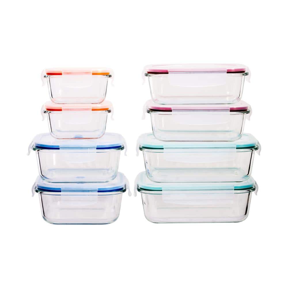 LEXI HOME 32-Piece Durable Meal Prep Plastic Food Containers with Snap Lock  Lids - Blue LB5352 - The Home Depot