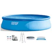 Easy Set Pool 18 ft. Round 48 in. D Inflatable with Ladder, Pump and Maintenance Kit