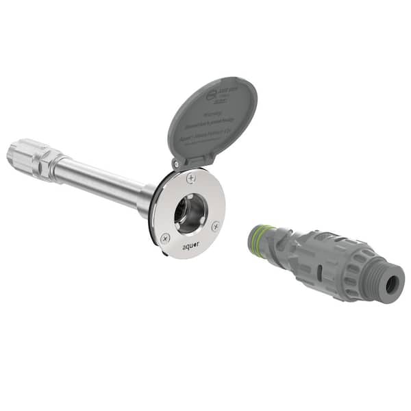 AQUOR 1/2 in. NPT inlet and 3/4 in. Hose Connector x 8 in. House Hydrant V1+ Modern Outdoor Wall Faucet