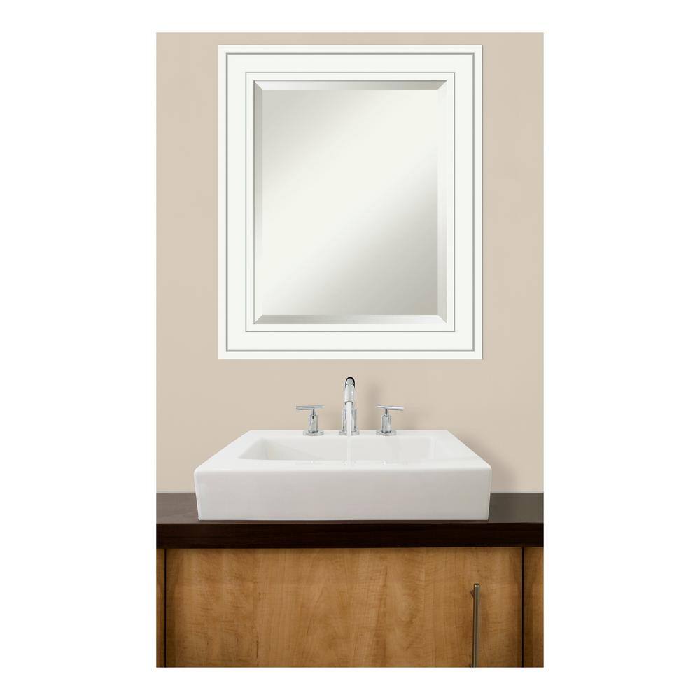 Craftsman White Rectangular Wood Bathroom Vanity Mirror