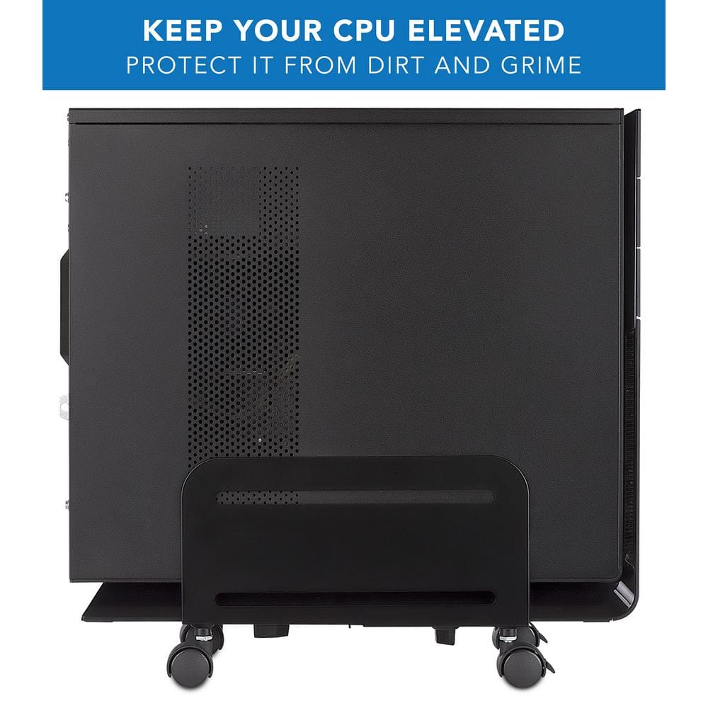 Adjustable Black Steel CPU Cart with Wheels