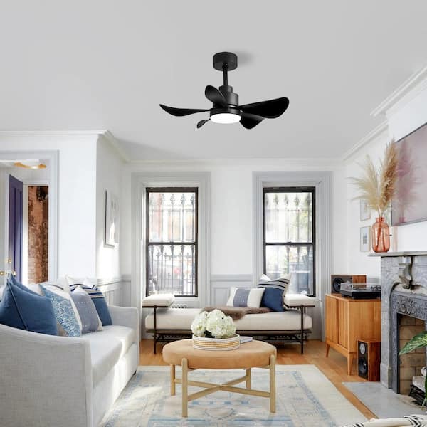 28 in. Ceiling Fan with Light, 5 ABS Blades,Remote Control,6-speed Reversible DC Motor
