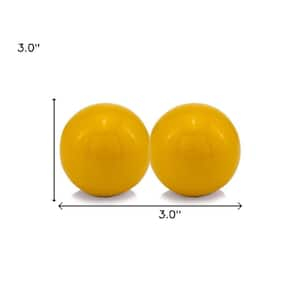 Yellow Enameled Aluminum Spheres (Set of 2)