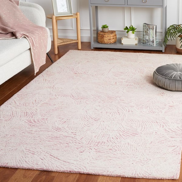 Ebony Pink/Ivory 8 ft. x 10 ft. Floral Area Rug