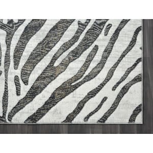 Nova Grey 6 ft. x 9 ft. Abstract Polyester Area Rug