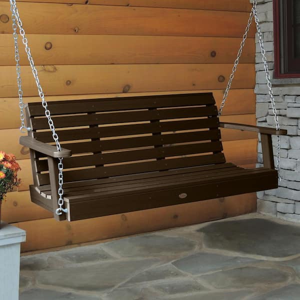 Weatherly 60 in. 2-Person Weathered Acorn Recycled Plastic Porch Swing