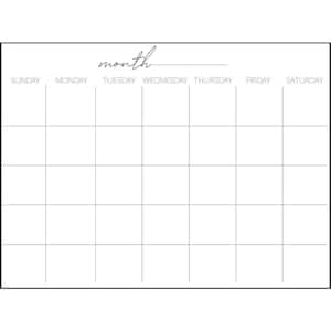 24 in. x 17.50 in. White Monthly Dry Erase Calendar