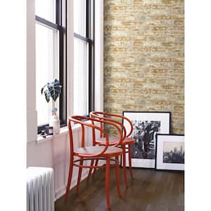 Stuccoed Brown Brick Peel and Stick Wallpaper (Covers 28.18 sq. ft.)