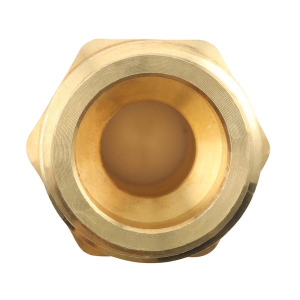 Brass Hose Barb Fitting: 5/8" ID Hose To 3/4" Male NPT Pipe - Straight, Hex Body (Part 201A-10E)