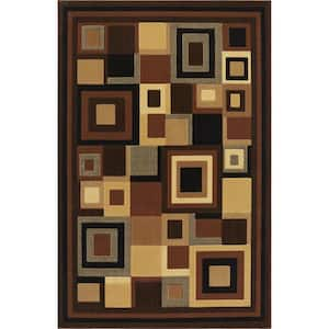 Catalina Black/Brown 5 ft. x 7 ft. Geometric Area Rug