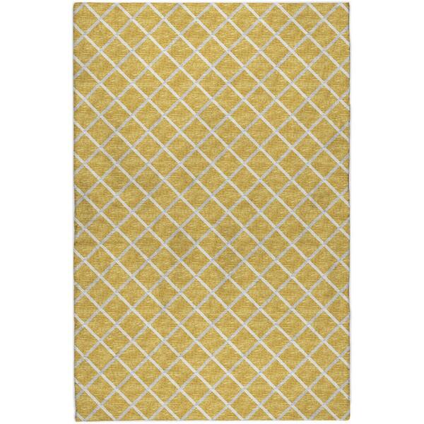 Dream Shag Premium Machine Washable Abstract ADS140 Gold 5 ft. x 7 ft. 6 in. Area Rug