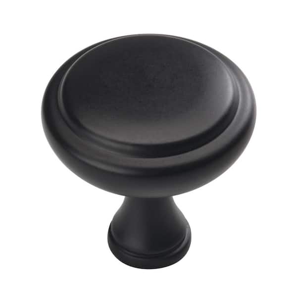 Amerock Arden 1-1/4 in. Traditional Matte Black Round Cabinet Knob