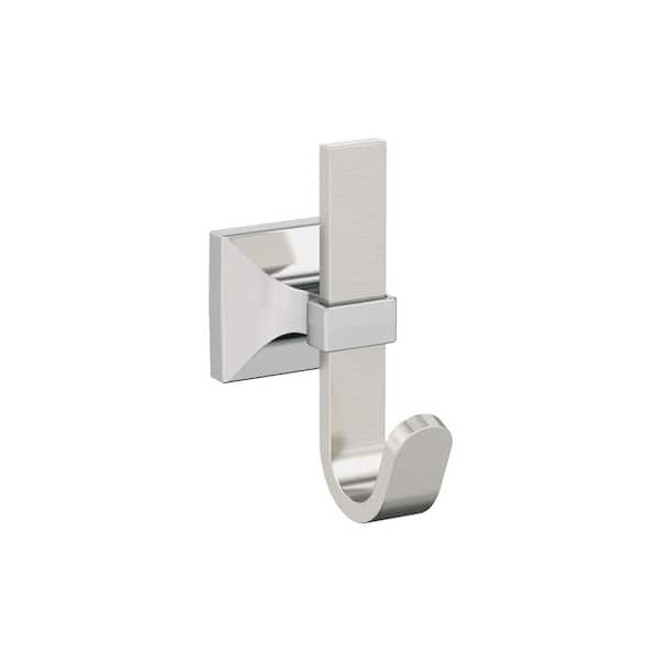 Amerock Burbank 3-15/16 in. L Satin Nickel/Chrome Single Prong Wall Hook