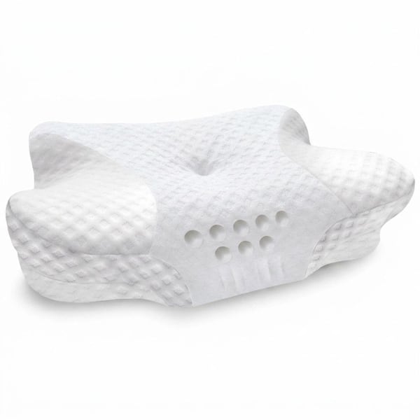 Cervical Neck Pillows for Pain Relief, Contour Memory Foam Pillows Ergonomic Neck Support, White