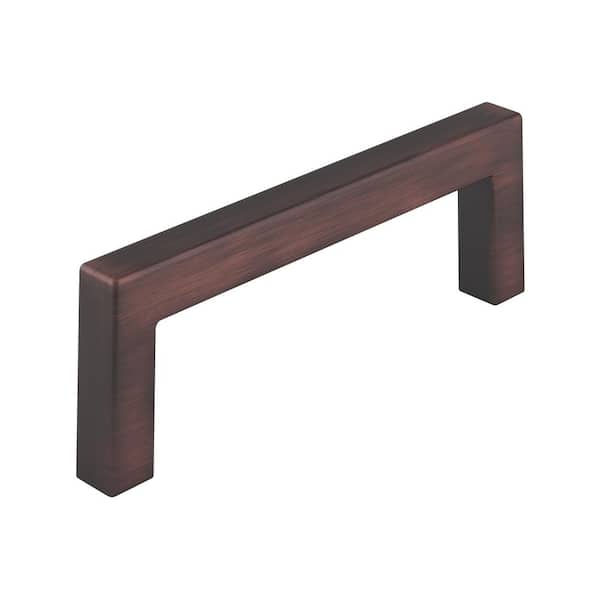 Richelieu Hardware Lambton Collection 3-3/4 in. (96 mm) Modern Brushed Oil-Rubbed Bronze Rectangular Cabinet Bar Pull