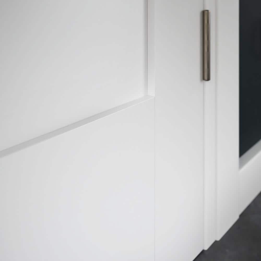 White 36" x 80" 3-Panel Smooth Primed Pine Wood Door