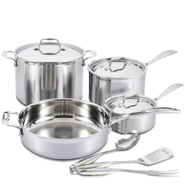 Nevlers 10-Piece Premium Grade Stainless Steel Cookware Set with Lids