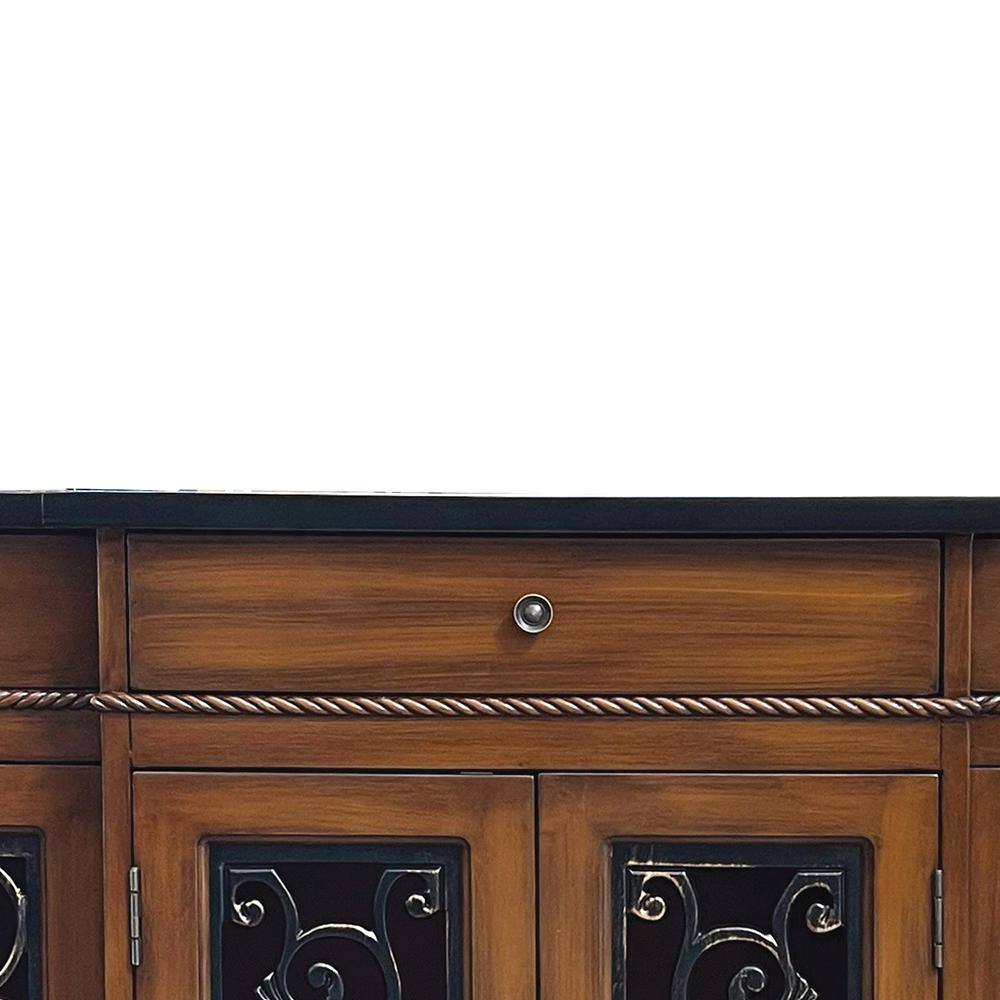 Vidi Oak and Antique Bronze 45'' Console Table with Storage