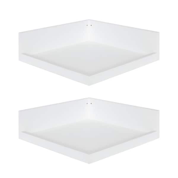 Kate and Laurel Levie 12 in. x 5 in. x 12 in. White Decorative Wall Shelf