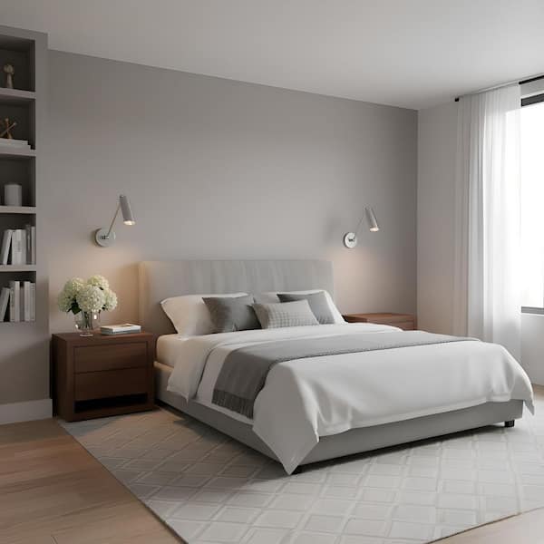 SCOTT LIVING Frasar Medium 1-Light Brushed Nickel One Arm Wall Sconce with Brushed Nickel Steel Shade