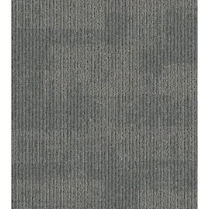 Second Nature - Lava - Gray Commercial 24 x 24 in. Glue-Down Carpet Tile Square (96 sq. ft.)