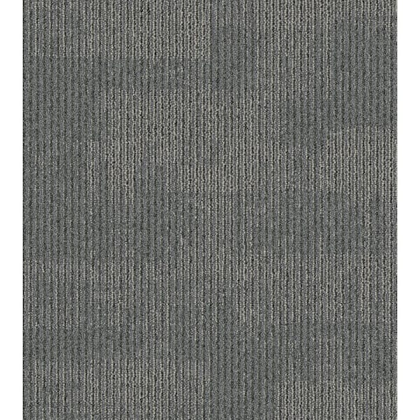 Aladdin Second Nature - Lava - Gray Commercial 24 x 24 in. Glue-Down Carpet Tile Square (96 sq. ft.)