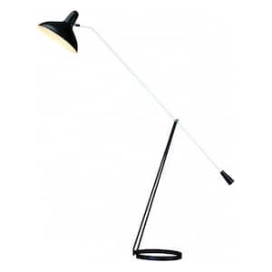 67.5 in. Black and Chrome Standard Floor Lamp with A Shade