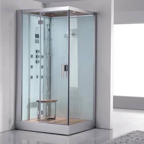 Platinum 47 in. x 36 in. x 90 in. Steam Shower in White with Hinged