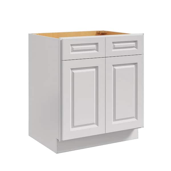 Hausvita 30 in. W x 24 in. D x 34.5 in. H in Traditional Dove Plywood Ready to Assemble Sink Base Cabinets with Shelf