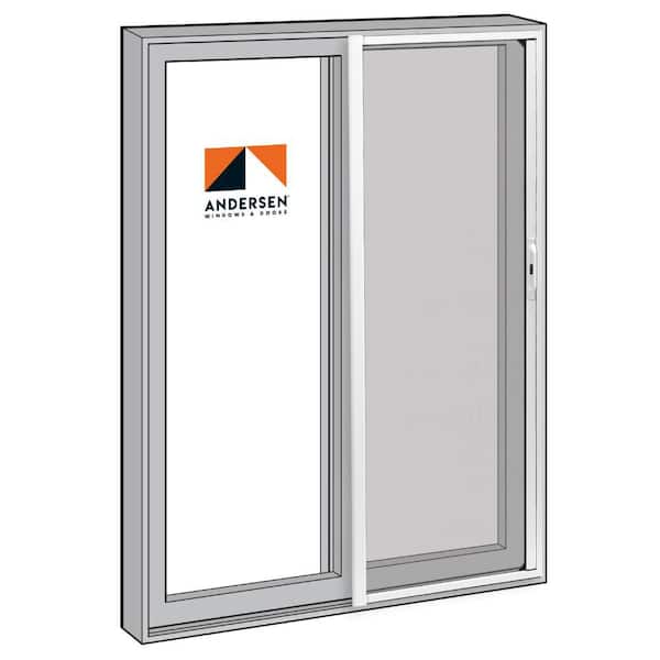White Aluminum Retractable Screen for 200 Narroline & 400 Frenchwood Right-Hand Sliding Patio Door 71.25 in. x 79.5 in.