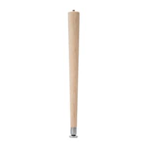 16 in. Round Taper Table Leg with Hanger Bolt - 1.5 in. Dia. Tapers to 0.875 in. - Unfinished Hardwood - Self Leveling