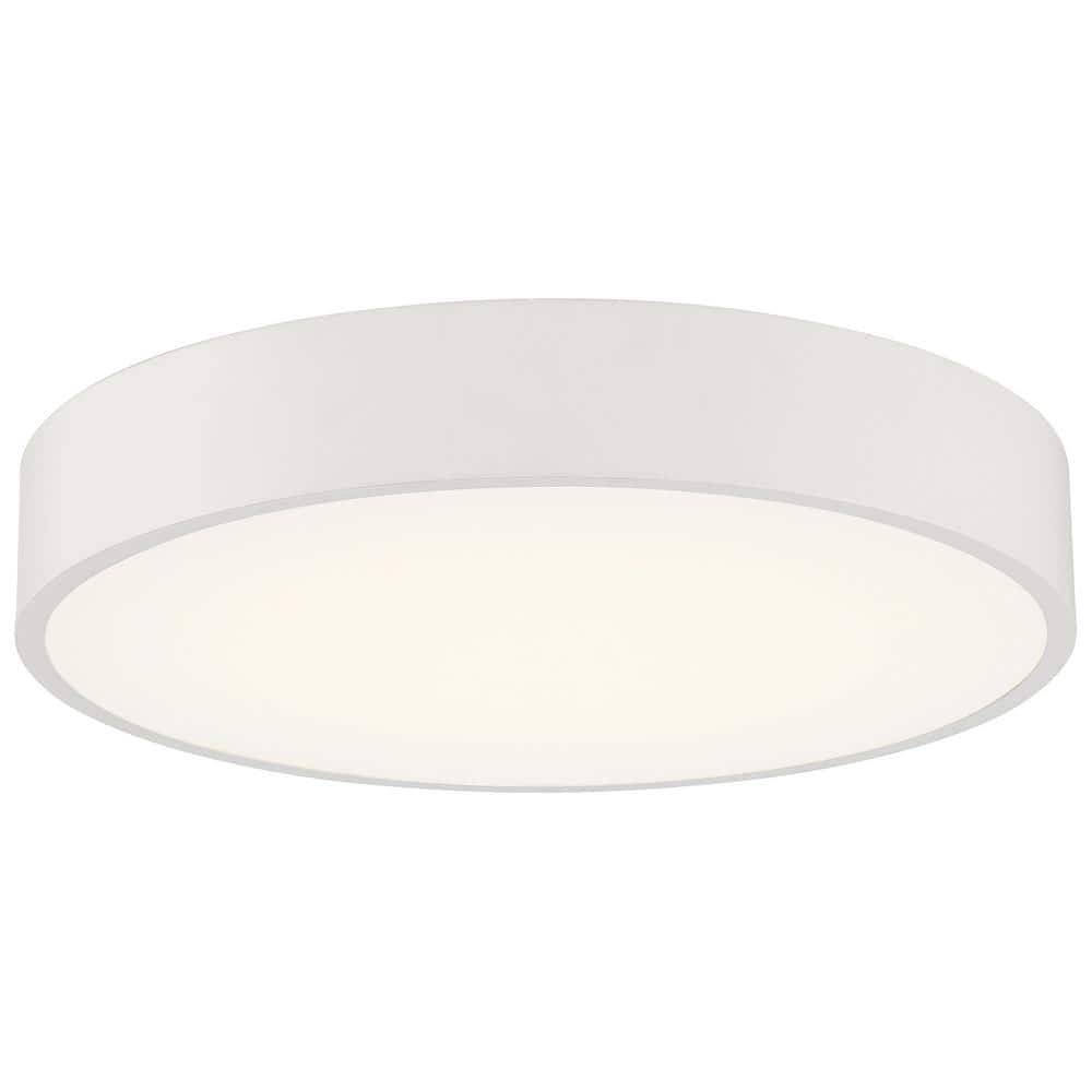 Como 21.75 in. 40-Watt White Integrated LED Flush Mount with White Acrylic 