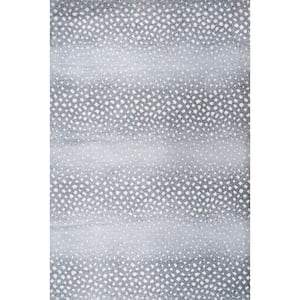 Antelope Light Gray/Cream 4 ft. x 6 ft. Modern Animal Print Area Rug