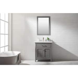 Cameron 30 in. W x 18 in. D Bath Vanity in Gray with Porcelain Vanity Top in White with White Basin