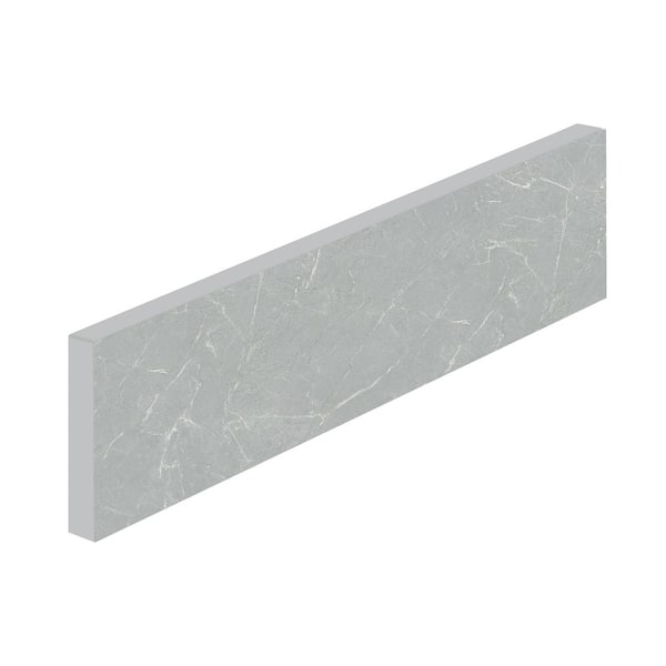 24.5 in. D L x 4 in. D Engineered Composite Countertop Sidesplash in Soapstone Mist with Luster Finish