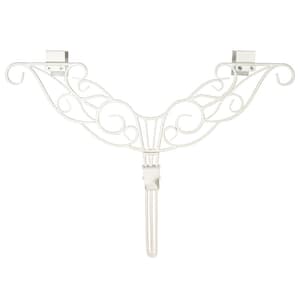White Metal 12 in. Artificial - 19 in. Artificial Adjustable Wreath Hanger (Antler Design)