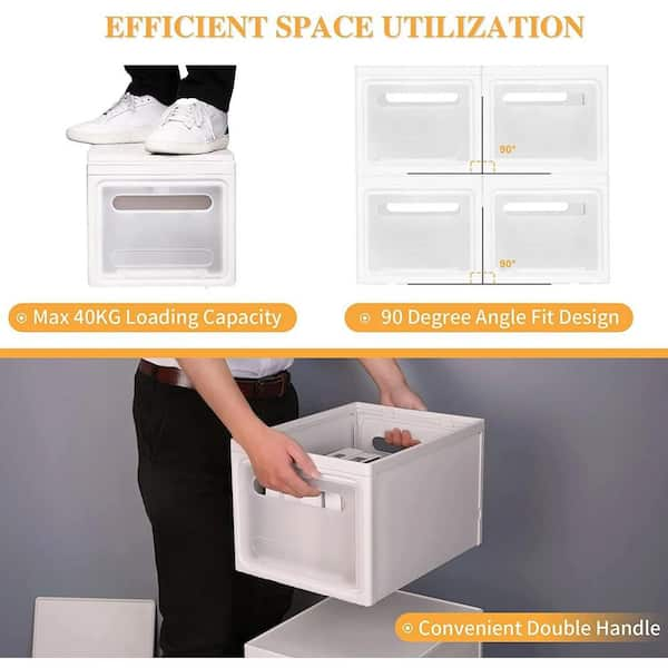 23 qt. Large Plastic Organization and Storage Bin in White AM907C