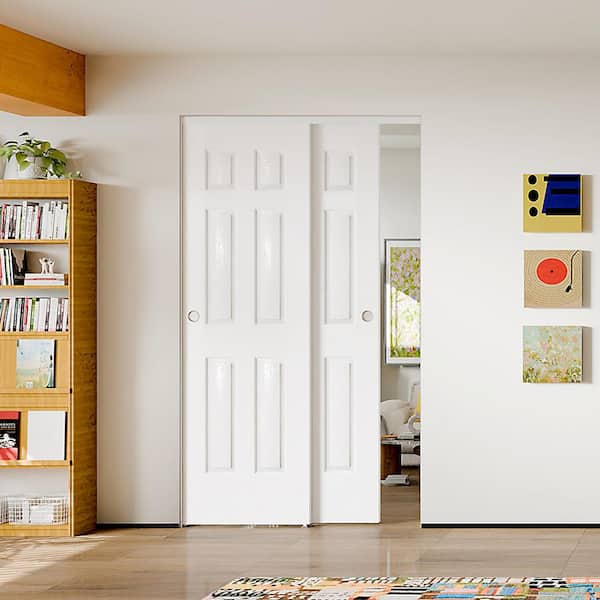 BH BARNER HOME 60 in. x 80 in. MDF, Hollow Core, White, Painted