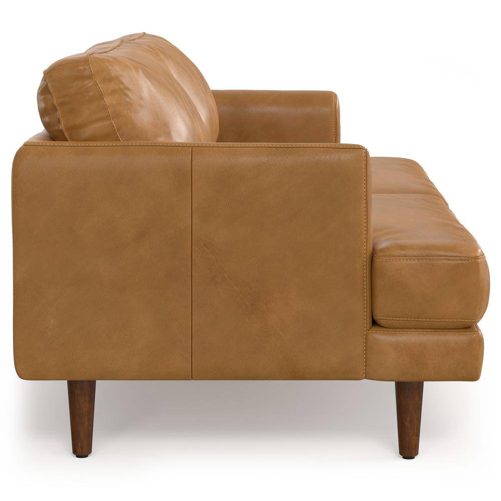 Sienna Leather 76-Inch Sofa with Removable Cushions