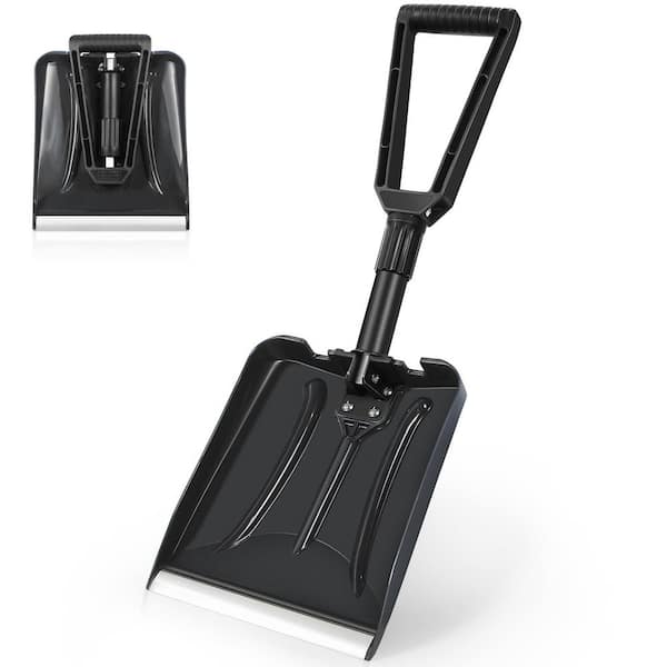 26 in. Polypropylene Handle Aluminum Blade Folding Snow Shovel for Car, Driveway, Camping and Emergency Use