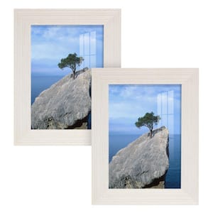 Grooved 3.5 in. x 5 in. White Picture Frame (Set of 2)
